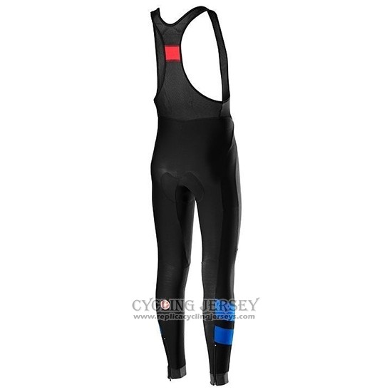 2019 Cycling Jersey Castelli Raddoppia 2 Blue Silver Long Sleeve And Bib Tight